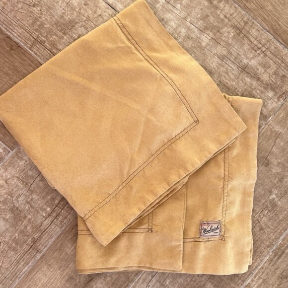 PAIR WOOLRICH  King Size Pillow Shams Ultra Suede Tan Flanged Western 39" x 24" - Picture 2 of 14